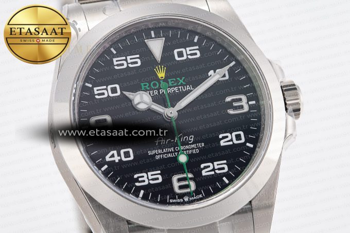 Air-King 126900 Clean 1:1 Best Edition 904L Steel Black Dial on SS Bracelet VR3230 - Görsel 5