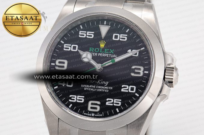 Air-King 126900 Clean 1:1 Best Edition 904L Steel Black Dial on SS Bracelet VR3230 - Görsel 6