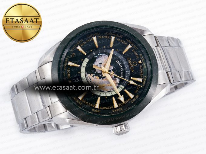 Aqua Terra GMT Worldtimer 150M 43mm 24 VSF 1:1 Best Edition Green Dial on SS Bracelet A8938 Super Clone - Görsel 8