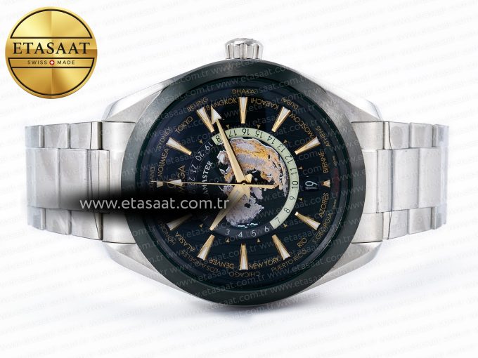 Aqua Terra GMT Worldtimer 150M 43mm 24 VSF 1:1 Best Edition Green Dial on SS Bracelet A8938 Super Clone - Görsel 9