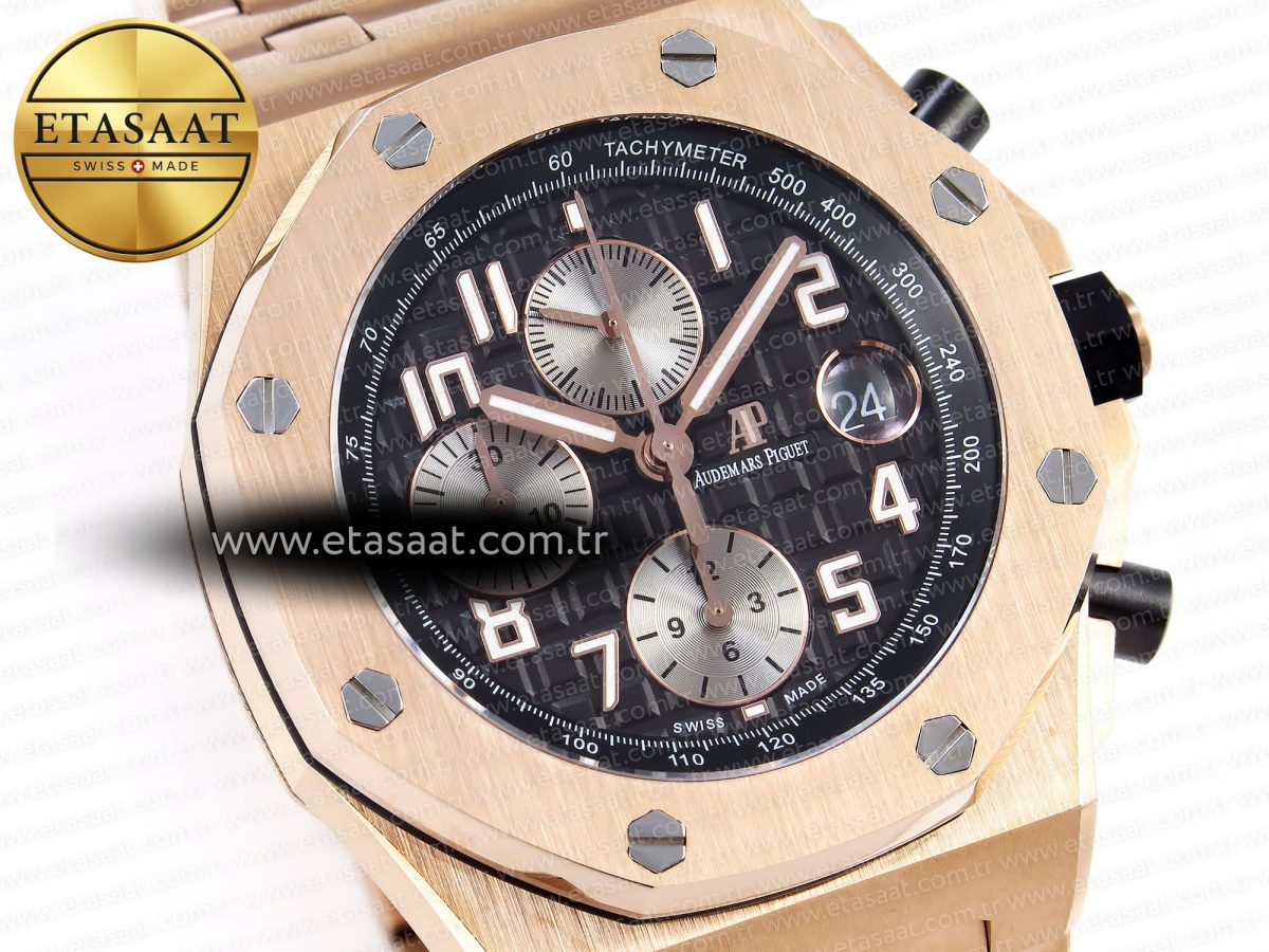 Audemars Piguet Royal Oak  RG/RG Black/Num APF A3126 - Görsel 5