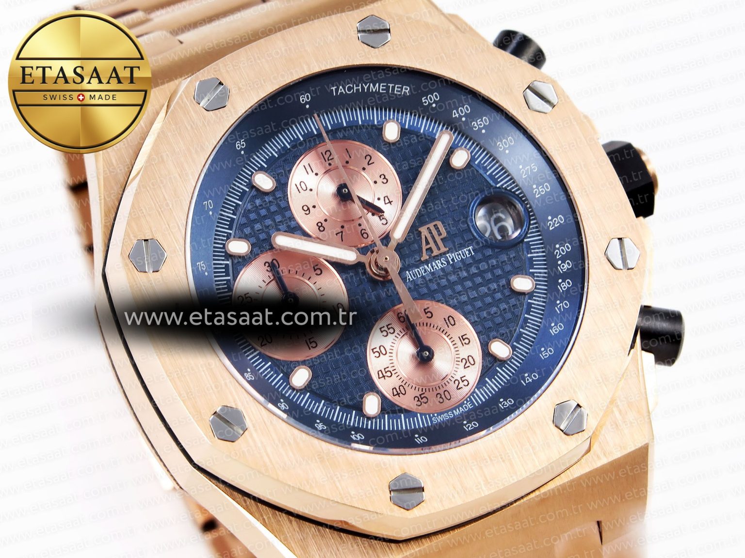 Audemars Piguet Royal Oak RG/RG Blue/Gold APF A7750 - Görsel 5