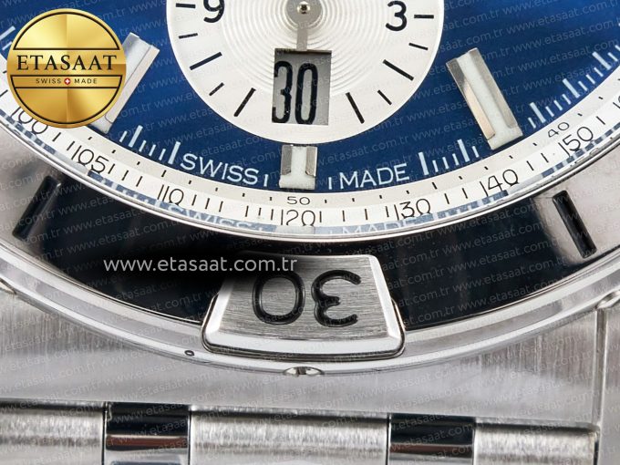 Chronomat B01 France 42mm SS BLSF 1:1 Best Edition Blue Dial on SS Bracelet A7750 - Görsel 12