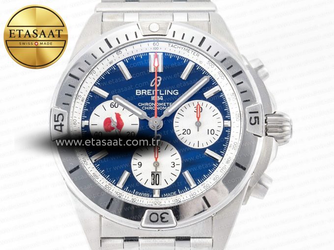 Chronomat B01 France 42mm SS BLSF 1:1 Best Edition Blue Dial on SS Bracelet A7750 - Görsel 4