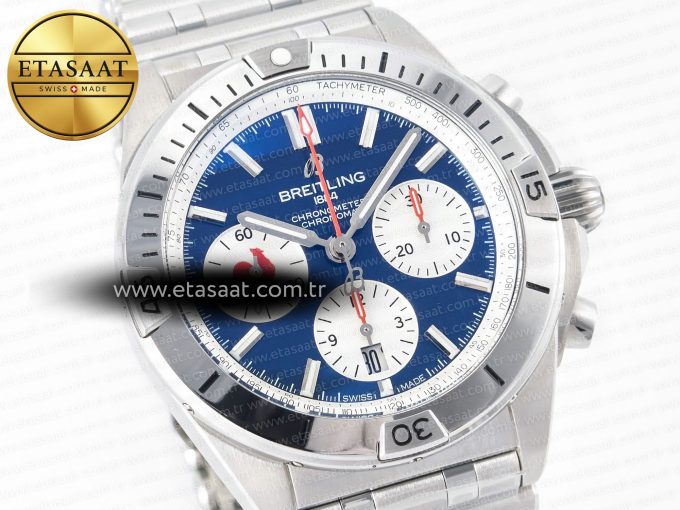 Chronomat B01 France 42mm SS BLSF 1:1 Best Edition Blue Dial on SS Bracelet A7750 - Görsel 5