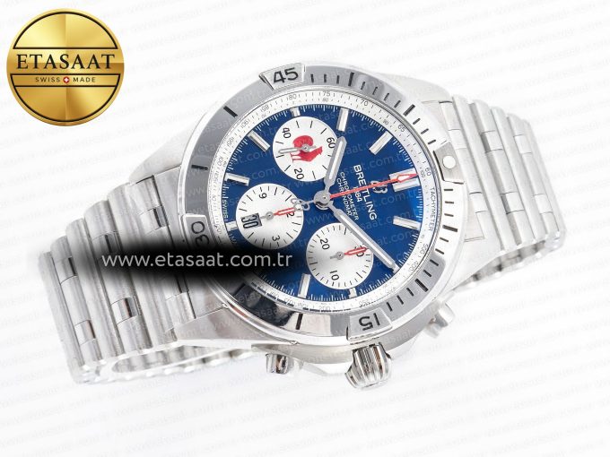 Chronomat B01 France 42mm SS BLSF 1:1 Best Edition Blue Dial on SS Bracelet A7750 - Görsel 8