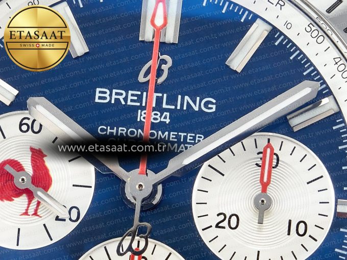 Chronomat B01 France 42mm SS BLSF 1:1 Best Edition Blue Dial on SS Bracelet A7750 - Görsel 9