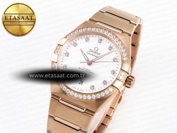 CONSTELLATION 39MM RG DIAMONDS BEZEL ASWF 1:1 BEST EDITION WHITE DIAL ON RG BRACELET A8801