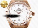 CONSTELLATION 39MM RG DIAMONDS BEZEL ASWF 1:1 BEST EDITION WHITE DIAL ON RG BRACELET A8801 - Görsel 4