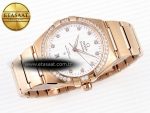 CONSTELLATION 39MM RG DIAMONDS BEZEL ASWF 1:1 BEST EDITION WHITE DIAL ON RG BRACELET A8801 - Görsel 5