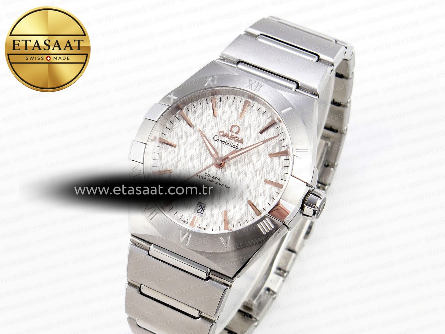 CONSTELLATION 39MM SS ASWF 1:1 BEST EDITION WHITE TEXTURED DIAL ON SS BRACELET A8800 - Görsel 2