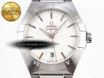 Omega CONSTELLATION 39MM WHITE TEXTURED DIAL ON SS BRACELET A8800 - Görsel 4