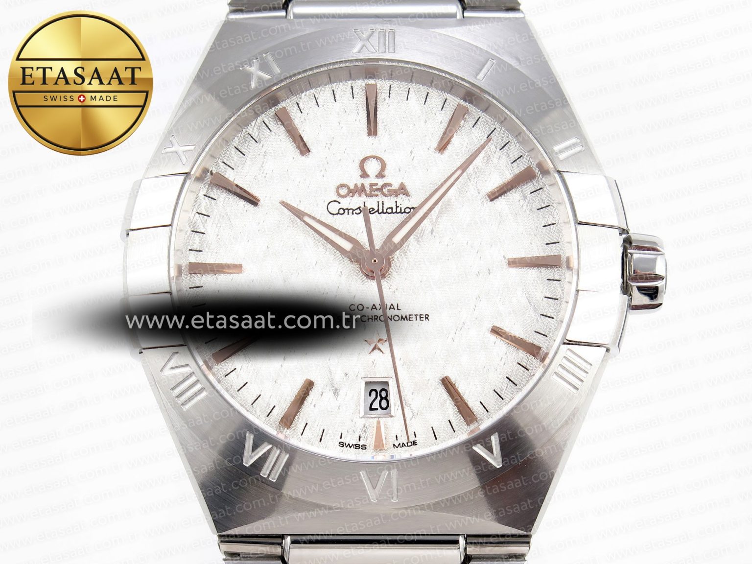 CONSTELLATION 39MM SS ASWF 1:1 BEST EDITION WHITE TEXTURED DIAL ON SS BRACELET A8800 - Görsel 4