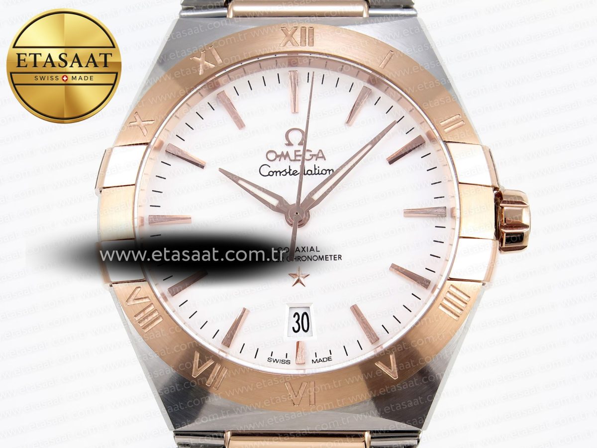 Omega CONSTELLATION 39MM SS/RG WHITE DIAL ON SS/RG BRACELET A8800 - Görsel 4