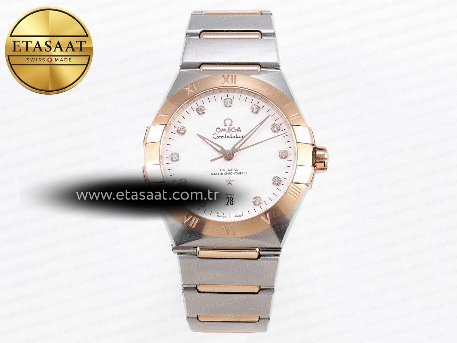 CONSTELLATION 39MM SS/RG ASWF 1:1 BEST EDITION WHITE DIAMONDS DIAL ON SS/RG BRACELET A8800 - Görsel 3