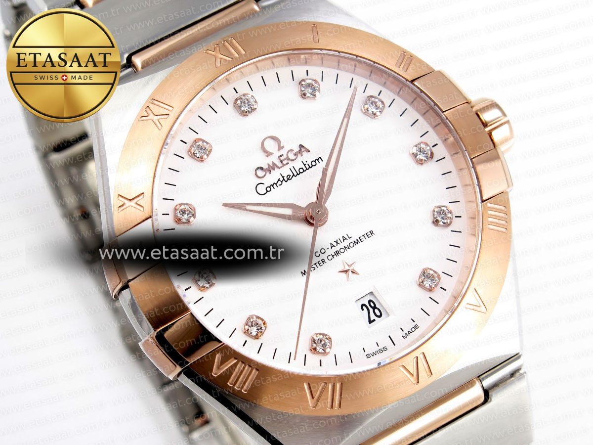 Omega CONSTELLATION 39MM SS/RG WHITE DIAMONDS DIAL ON SS/RG BRACELET A8800 - Görsel 5