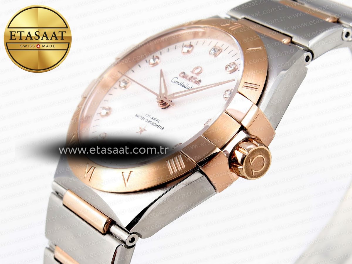 Omega CONSTELLATION 39MM SS/RG WHITE DIAMONDS DIAL ON SS/RG BRACELET A8800 - Görsel 6