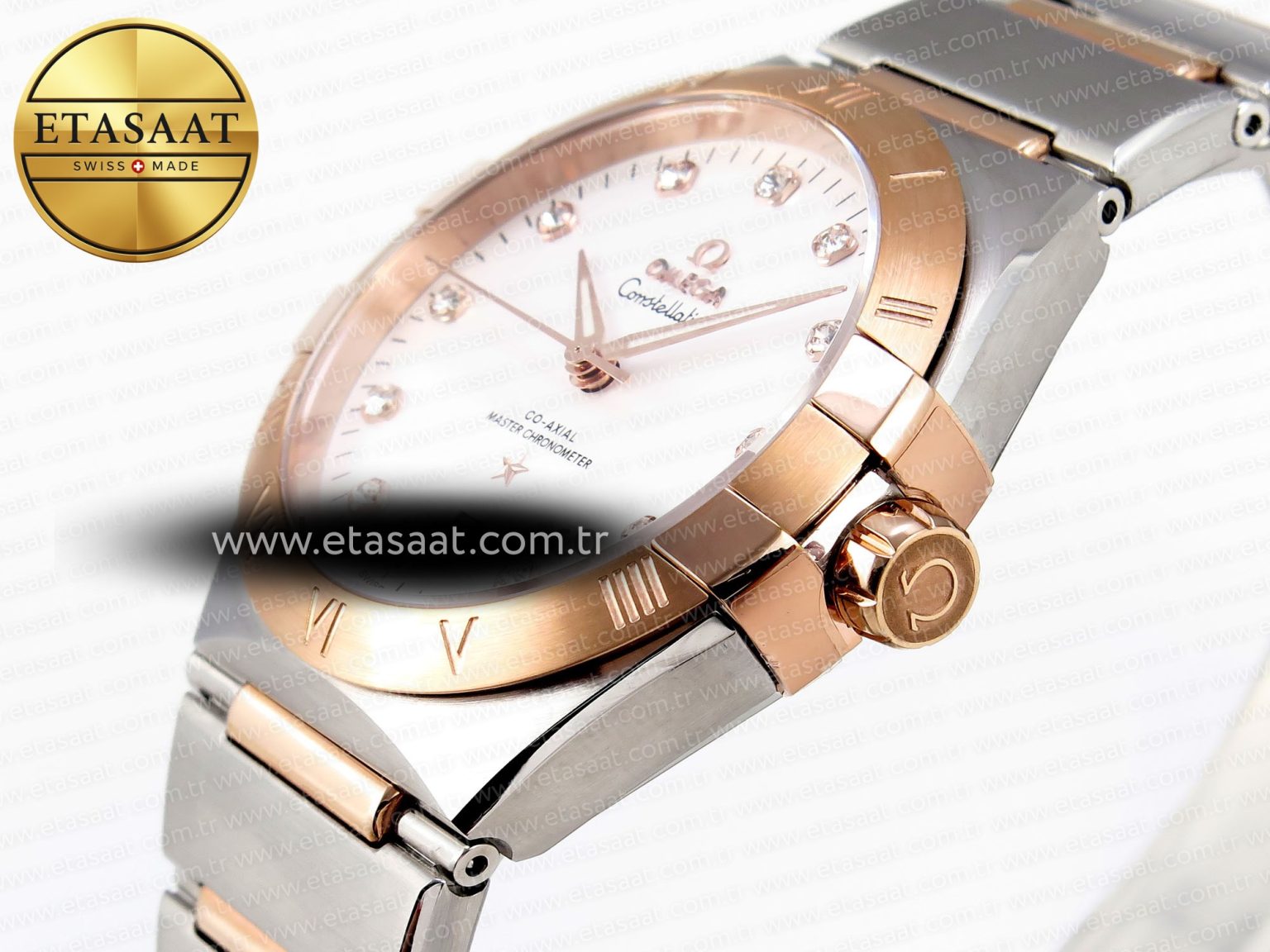 CONSTELLATION 39MM SS/RG ASWF 1:1 BEST EDITION WHITE DIAMONDS DIAL ON SS/RG BRACELET A8800 - Görsel 6
