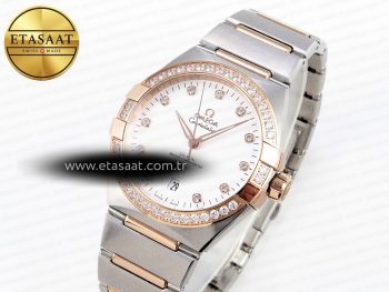 CONSTELLATION 39MM SS/RG DIAMONDS BEZEL ASWF 1:1 BEST EDITION WHITE DIAMONDS DIAL ON SS/RG BRACELET A8800