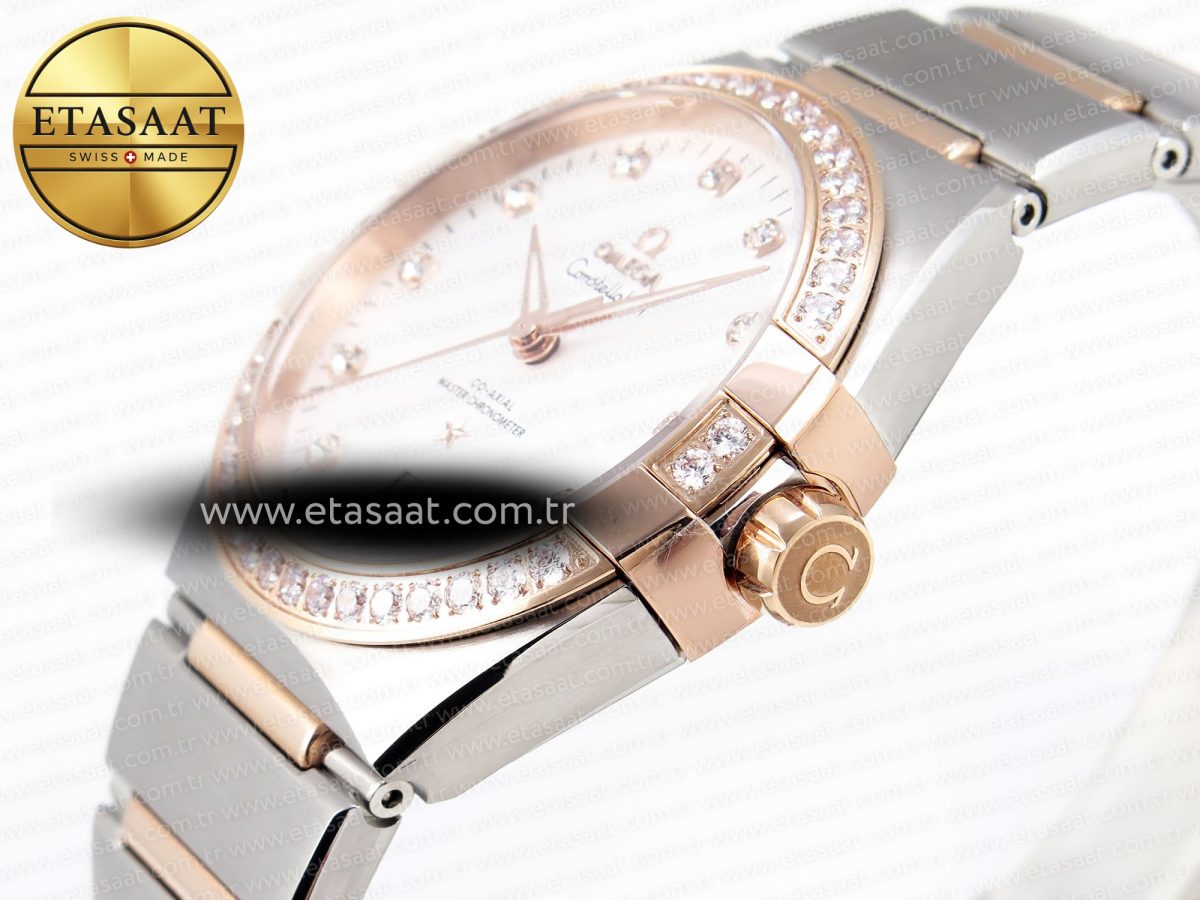 Omega CONSTELLATION 39MM SS/YG WHITE DIAMONDS DIAL ON SS/RG A8800 - Görsel 7