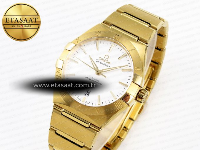 CONSTELLATION 39MM YG ASWF 1:1 BEST EDITION WHITE DIAL ON YG BRACELET A8801 - Görsel 1