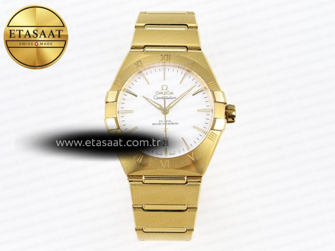 CONSTELLATION 39MM YG ASWF 1:1 BEST EDITION WHITE DIAL ON YG BRACELET A8801 - Görsel 3