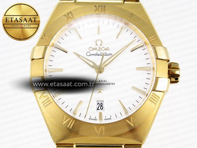 CONSTELLATION 39MM YG ASWF 1:1 BEST EDITION WHITE DIAL ON YG BRACELET A8801 - Görsel 4