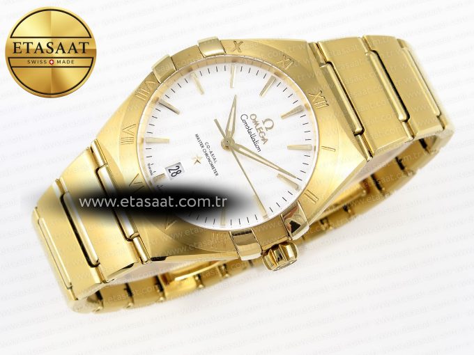 CONSTELLATION 39MM YG ASWF 1:1 BEST EDITION WHITE DIAL ON YG BRACELET A8801 - Görsel 6