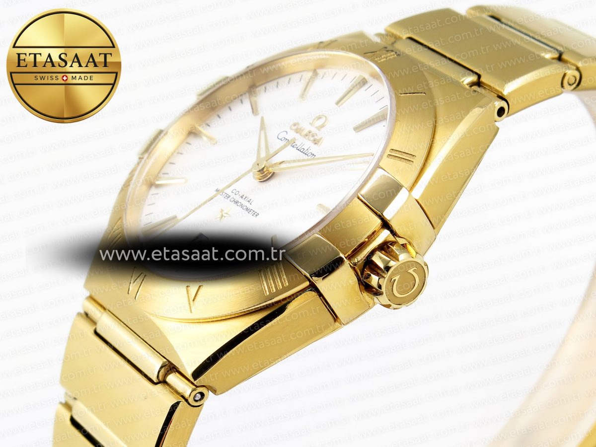 Omega CONSTELLATION 39MM YG DIAMONDS WHITE DIAL ON YG A8801 - Görsel 7