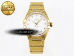 CONSTELLATION 39MM YG DIAMONDS BEZEL ASWF 1:1 BEST EDITION WHITE DIAMONDS DIAL ON YG BRACELET A8801 - Görsel 3