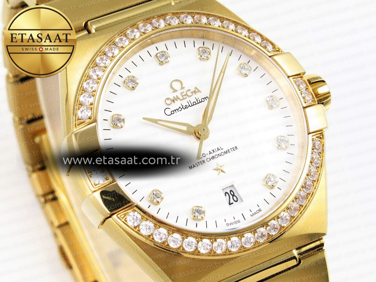 Omega CONSTELLATION 39MM RG DIAMONDS  WHITE DIAMONDS DIAL ON YG A8801 - Görsel 4