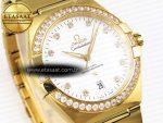 CONSTELLATION 39MM YG DIAMONDS BEZEL ASWF 1:1 BEST EDITION WHITE DIAMONDS DIAL ON YG BRACELET A8801 - Görsel 4