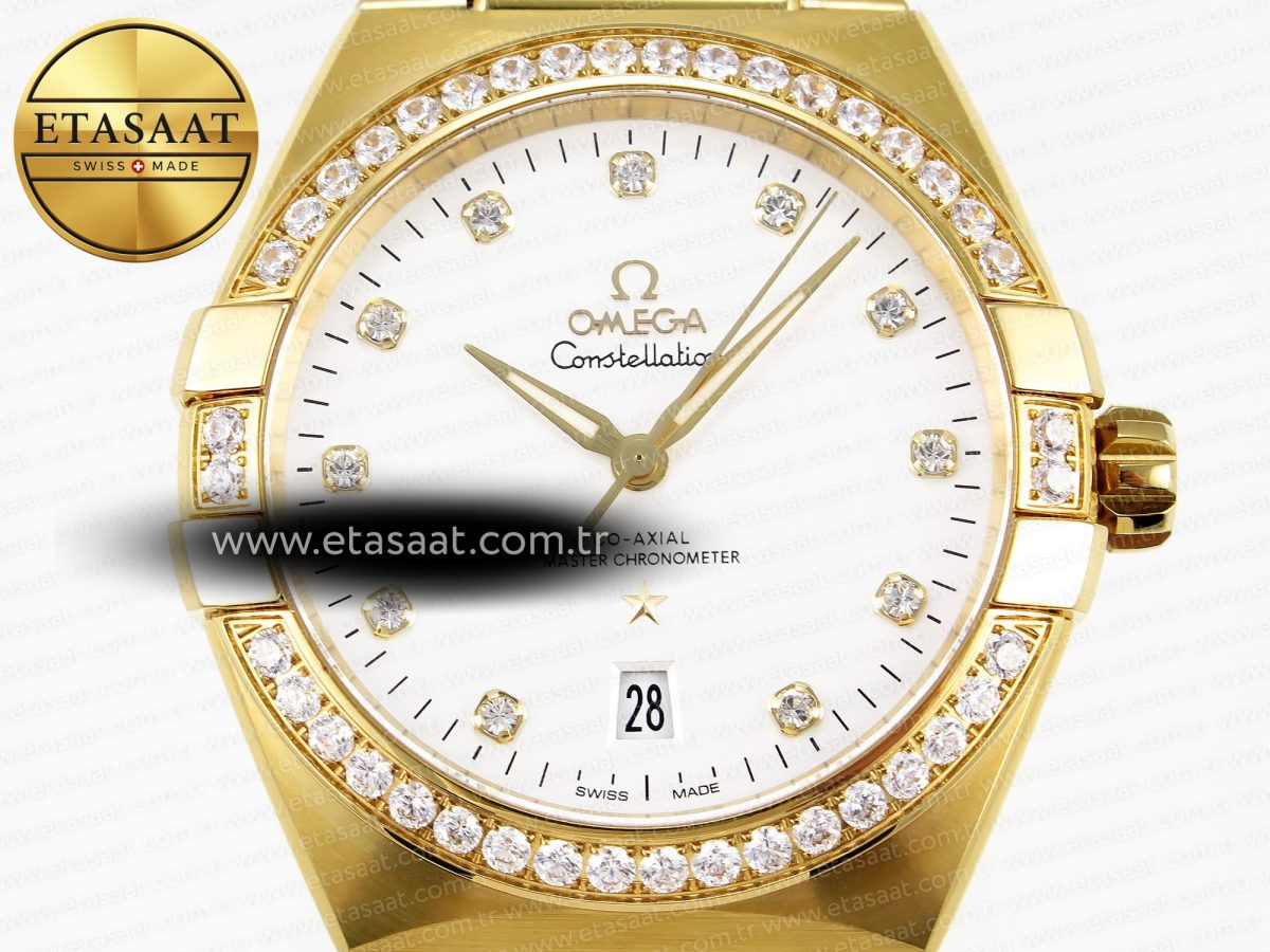 Omega CONSTELLATION 39MM RG DIAMONDS  WHITE DIAMONDS DIAL ON YG A8801 - Görsel 5