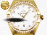 CONSTELLATION 39MM YG DIAMONDS BEZEL ASWF 1:1 BEST EDITION WHITE DIAMONDS DIAL ON YG BRACELET A8801 - Görsel 5