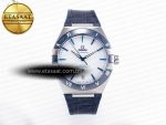 Constellation 41mm Blue Ceramic Bezel SS SBF 1:1 Best Edition White Dial on SS Bracelet A8900 - Görsel 3