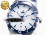 Constellation 41mm Blue Ceramic Bezel SS SBF 1:1 Best Edition White Dial on SS Bracelet A8900 - Görsel 6