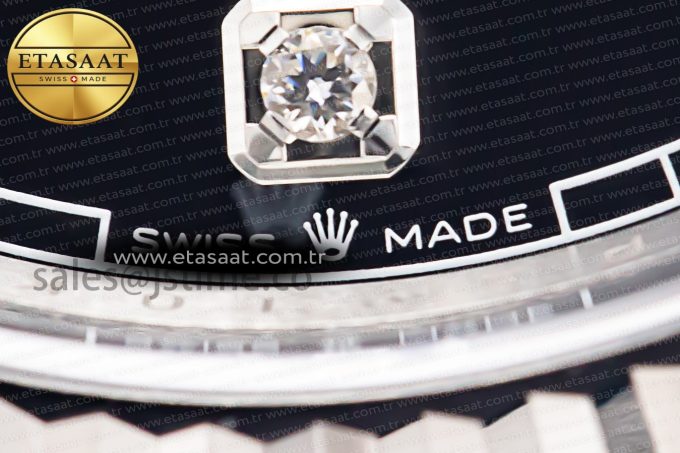 Datejust 126334 41mm Jubilee 904L SS/SS Black/Moissanite Clean VR3235 - Görsel 11