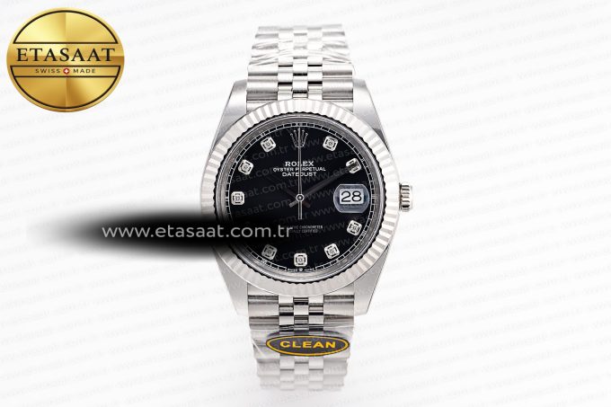 Datejust 126334 41mm Jubilee 904L SS/SS Black/Moissanite Clean VR3235 - Görsel 3