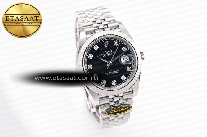 Datejust 126334 41mm Jubilee 904L SS/SS Black/Moissanite Clean VR3235 - Görsel 4