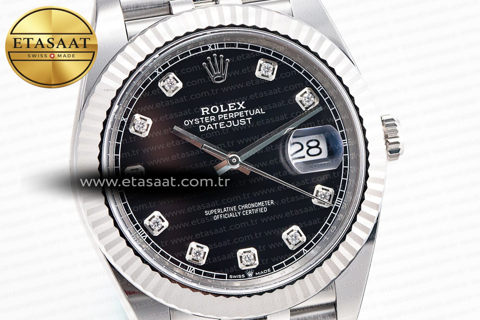 Datejust 126334 41mm Jubilee 904L SS/SS Black/Moissanite Clean VR3235 - Görsel 5