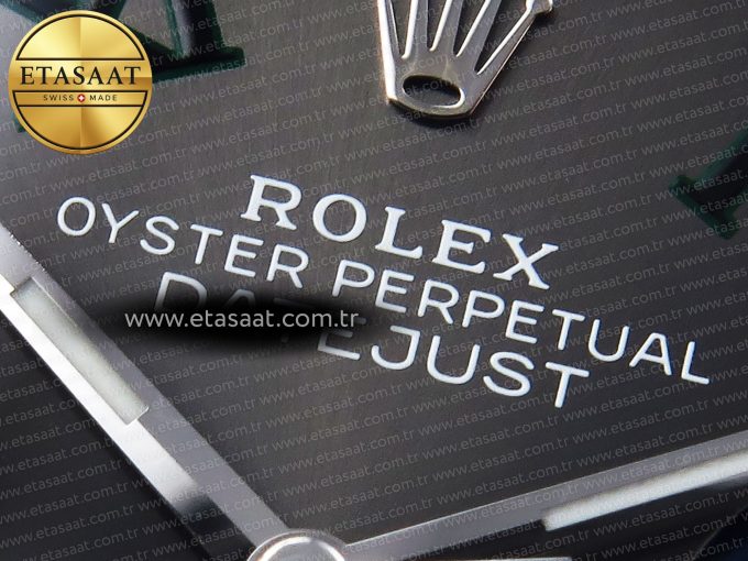 DATEJUST 36 SS 126200 VSF 1:1 BEST EDITION 904L STEEL GRAY DIAL GREEN ROMAN ON JUBILEE BRACELET VS3235 - Görsel 10