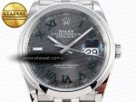 DATEJUST 36 SS 126200 VSF 1:1 BEST EDITION 904L STEEL GRAY DIAL GREEN ROMAN ON JUBILEE BRACELET VS3235 - Görsel 4