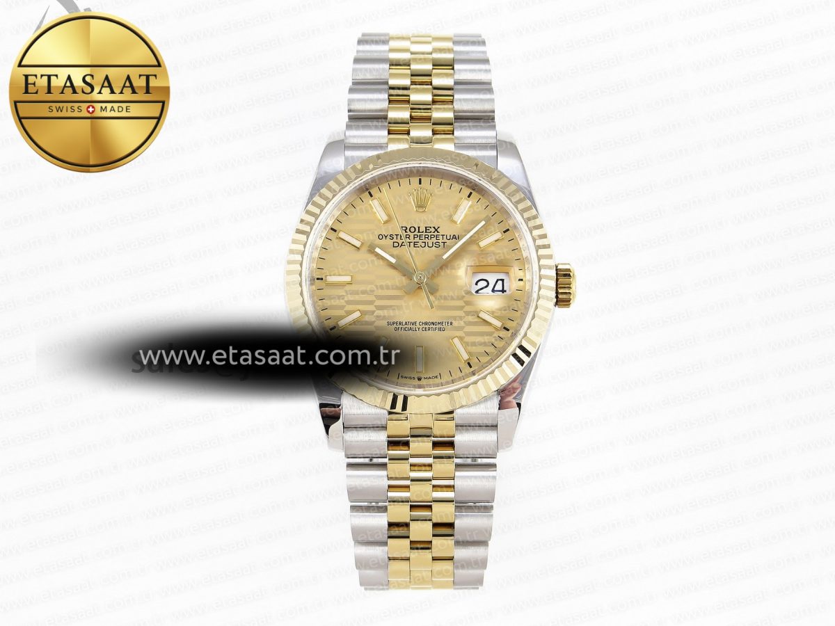 DATEJUST 36 SS 126233 BP MAKER 1:1 BEST EDITION YG TEXTURED DIAL ON SS/YG JUBILEE BRACELET A2824 - Görsel 3