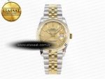 DATEJUST 36 SS 126233 BP MAKER 1:1 BEST EDITION YG TEXTURED DIAL ON SS/YG JUBILEE BRACELET A2824 - Görsel 3