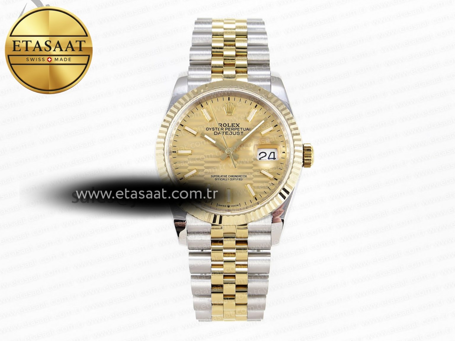 DATEJUST 36 SS 126233 BP MAKER 1:1 BEST EDITION YG TEXTURED DIAL ON SS/YG JUBILEE BRACELET A2824 - Görsel 3