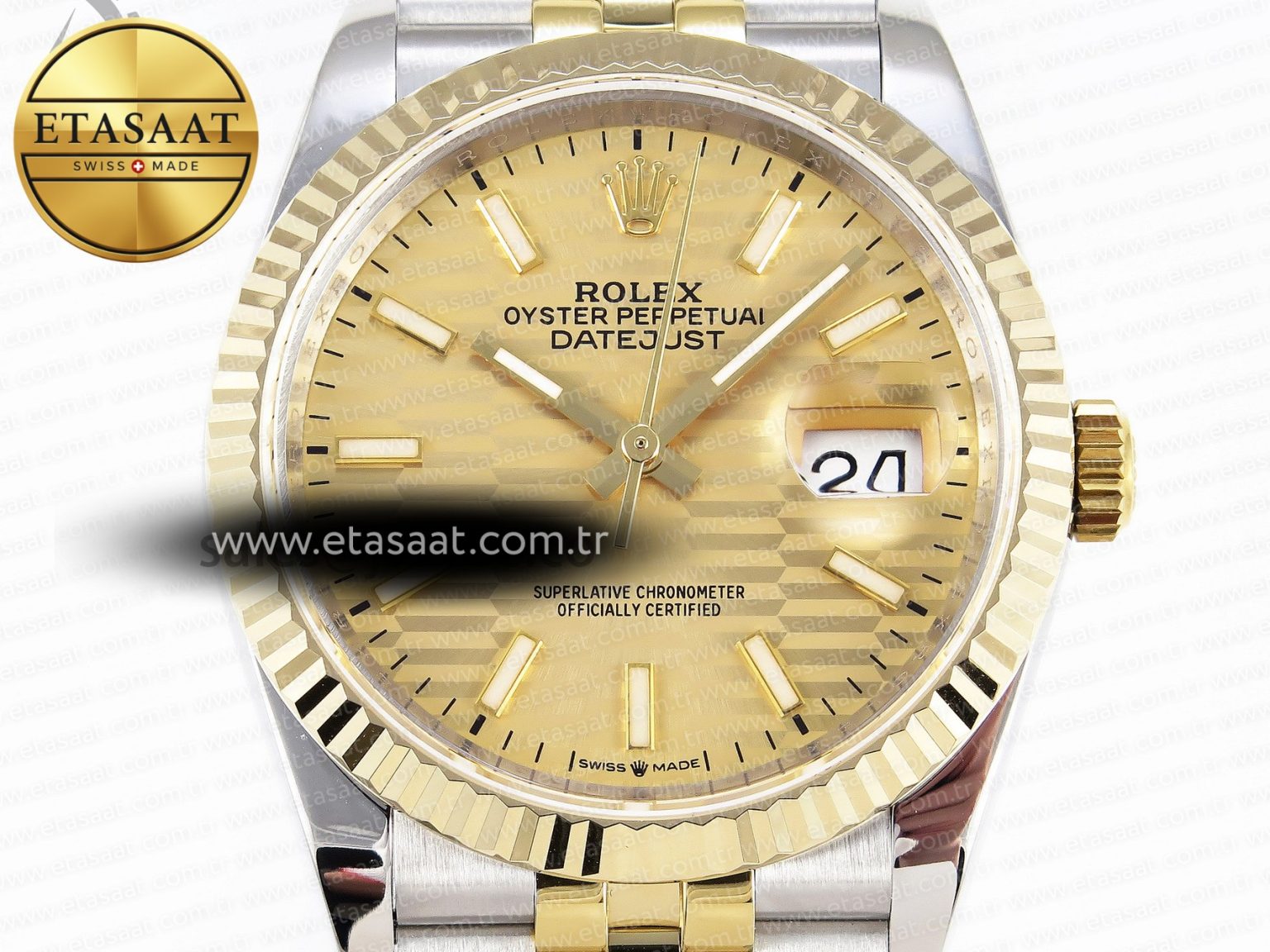 DATEJUST 36 SS 126233 BP MAKER 1:1 BEST EDITION YG TEXTURED DIAL ON SS/YG JUBILEE BRACELET A2824 - Görsel 4
