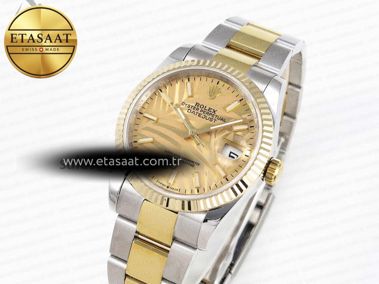 DATEJUST 36 SS 126233 BP MAKER 1:1 BEST EDITION YG TEXTURED DIAL ON SS/YG OYSTER BRACELET A2824 - Görsel 2