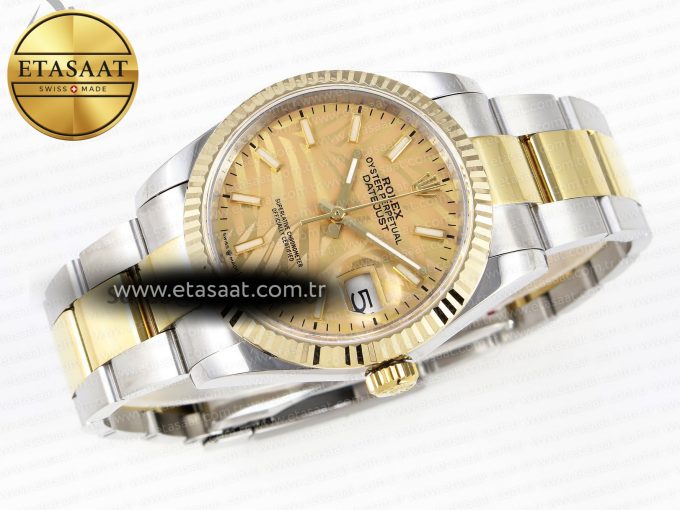 DATEJUST 36 SS 126233 BP MAKER 1:1 BEST EDITION YG TEXTURED DIAL ON SS/YG OYSTER BRACELET A2824 - Görsel 5