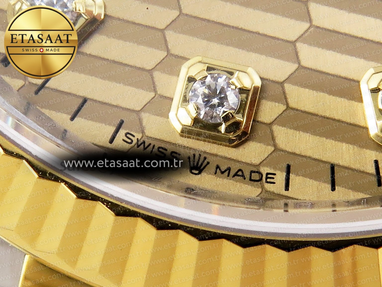 ROLEX DATEJUST STEEL YG TEXTURED DIAMONDS VS3235 - Görsel 13