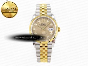 ROLEX DATEJUST STEEL YG TEXTURED DIAMONDS VS3235 - Görsel 3